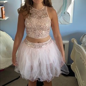 Light pink two piece dance costume